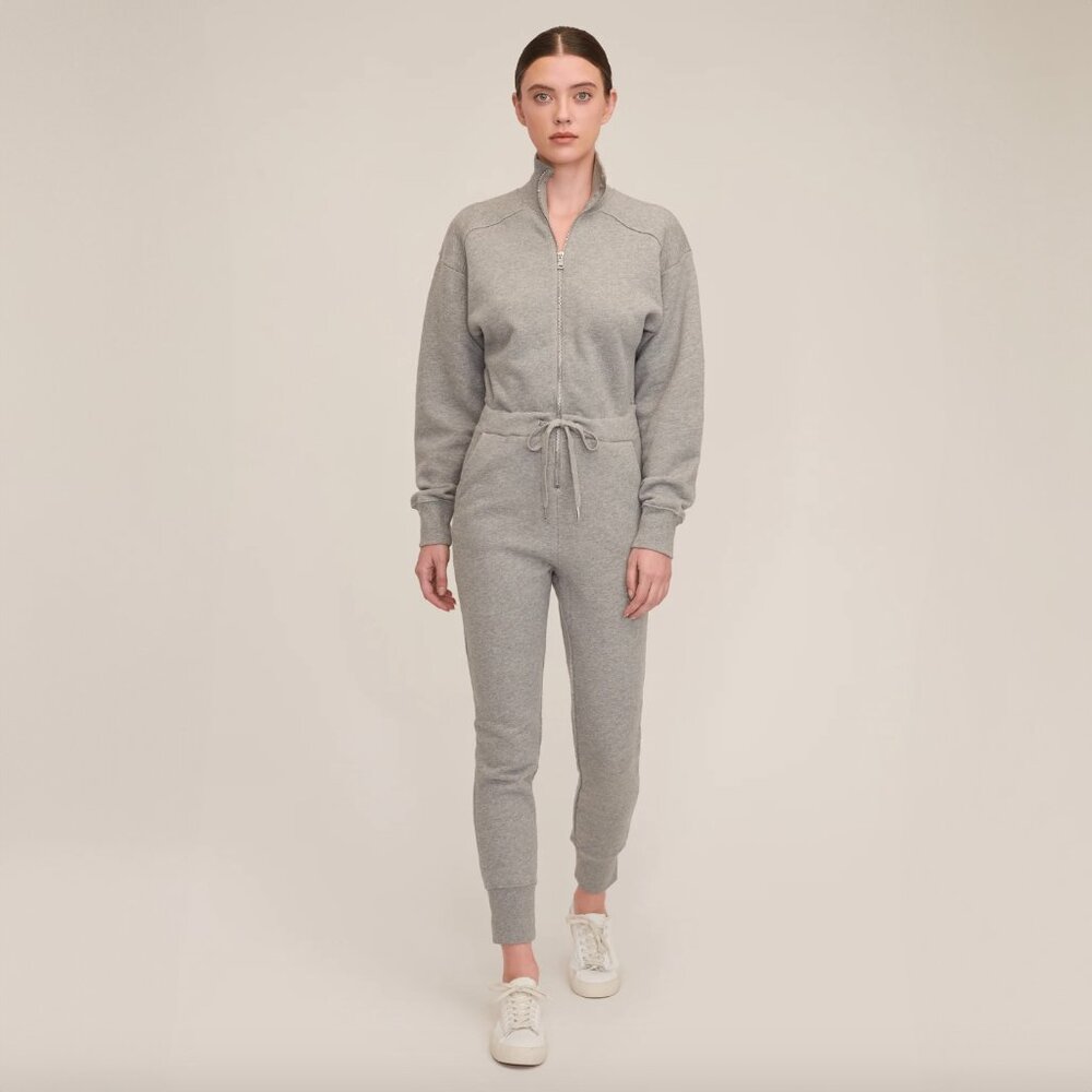 Marissa Webb Red Eye French Terry Zip Front Jumpsuit